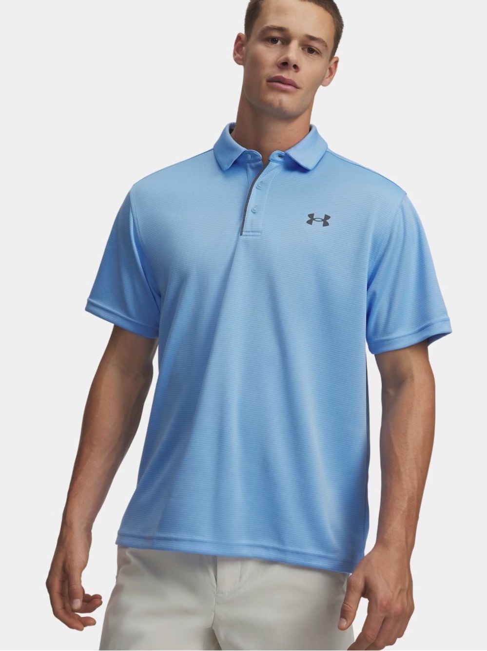 Under Armour UA Tech Polo HeatGear Light Blue XXL Loose Fit Like New